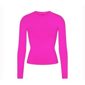 SKIMS Smoothing Seamless Long-Sleeve Top - XXS NWOT FUSCHIA